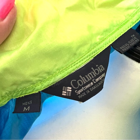 💙 90s Retro! Columbia Tracksuit Color Block Full Zip Neon Supreme Windbreaker - Picture 6 of 15